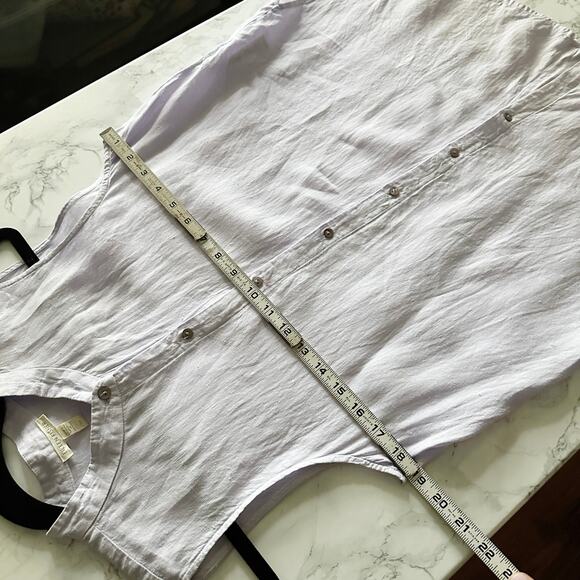 Eileen Fisher Purple Dyed Organic Handkerchief Linen Sleeveless Shirt Size Small - Picture 9 of 10